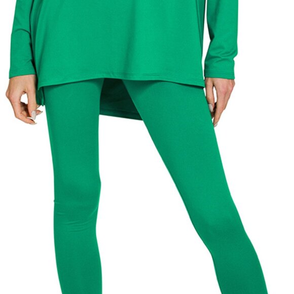 V‑Neck Long‑Sleeve Loungewear Leggings Set – Buttery Soft Brushed DTY Microfiber - Picture 5 of 7